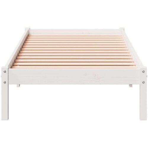 vidaXL Daljši posteljni okvir brez vzmetnice bel 90x220 cm borovina Cene