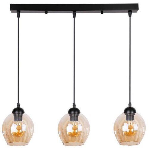 Candellux Lighting Crna visilica sa staklenim sjenilom 14x70 cm Aspa - Slike