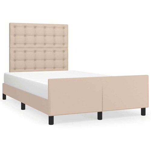  Posteljni okvir brez vzmetnice kapučino 120x190 cm umetno usnje Cene