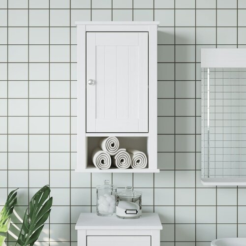  The Living Store Kopalniška stenska omarica BERG bela 40x27x71,5 cm borovina - Kopalniška Stenska Omarica, (21444314) Cene
