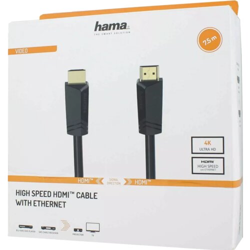 Hama High Speed HDMI Kab.4K 7,5m St.-St.Ethernet vergoldet 205008 Slike