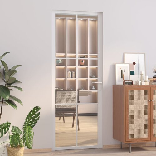 vidaXL Unutarnja vrata 76 x 201 5 cm Bijela od ESG stakla i aluminija Cijene