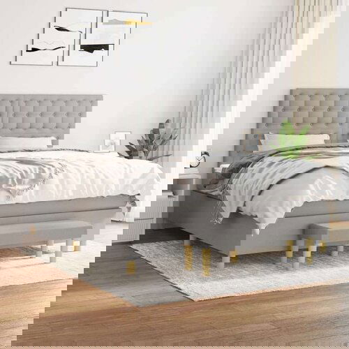  Box spring s madracem svjetlosiva 160x200 cm tkanina Cijene