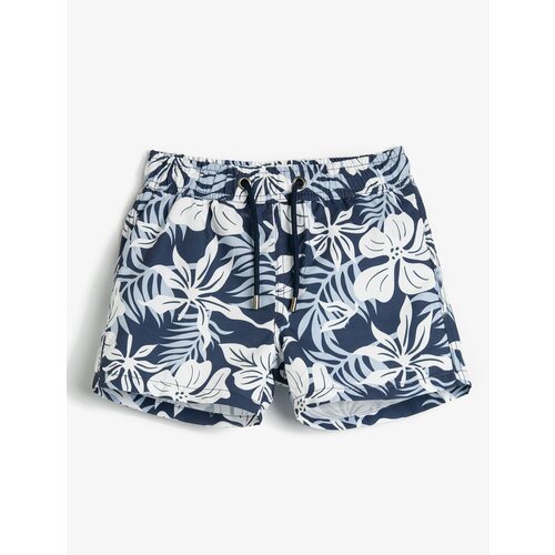 Koton Marine Shorts with Tie Waist Floral Pattern, Mesh Lined. Slike