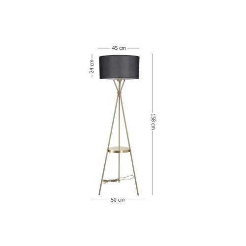 Opviq Venedik sehpalı eskitme lambader silindir hasır siyah abajurlu Black Floor Lamp Cene