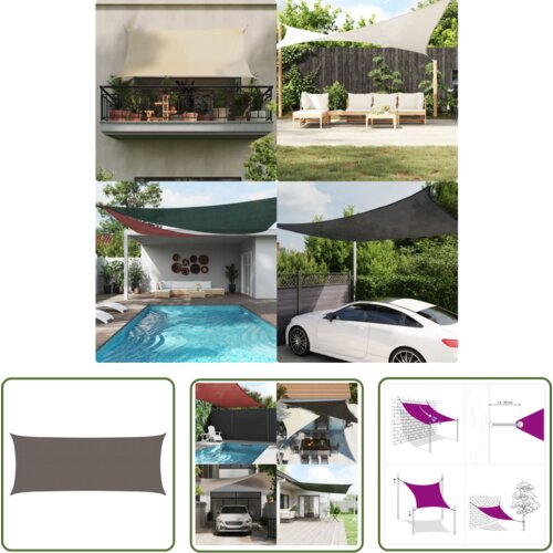  The Living Store Senčno jadro 160 g/m&amp;sup2; antracitno 2x5 m HDPE - Senčno Jadro, (21743362) Slike