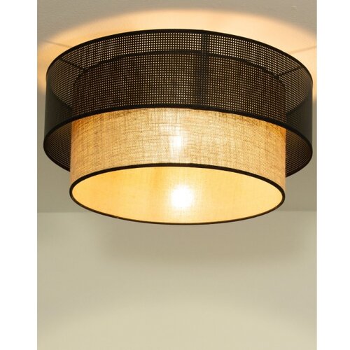  plafonska svetiljka borho 1xE27/60W/230V, prečnik 50 cm, crna/juta Slike