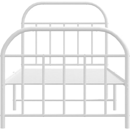  Metalni okvir kreveta uzglavlje i podnožje bijeli 90x190 cm Slike
