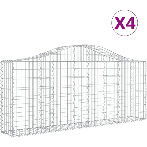  Lučne gabionske ko&amp;scaron;are 4 kom 200x30x80/100 cm pocinčano željezo Slike