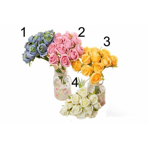  Buket ruzice u struku 1x12, visina 25cm, 4 boje Slike