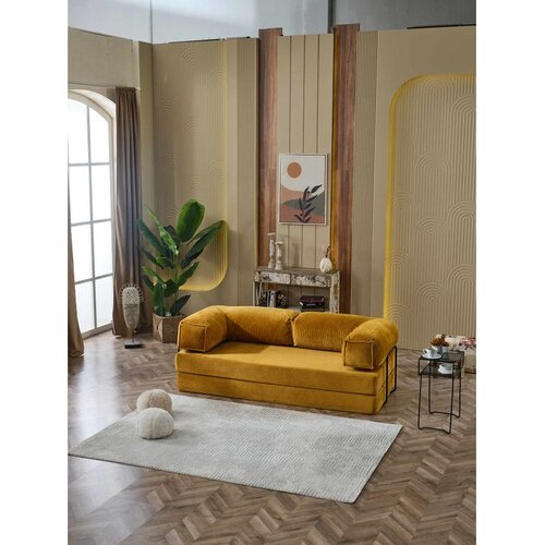 Atelier Del Sofa Kanepe 200 trosed na razvlačenje 200 cm, senf žuta Slike