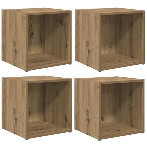 VidaXL TV omarica 4 pcs Rjava 37 x 35 x 37 cm Konstruiran les, (5000023358) Slike