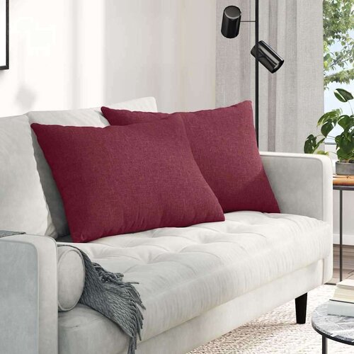 vidaXL jastučići za sofu 2 pcs vinska crvena 70 x 50 cm tkanina Cene