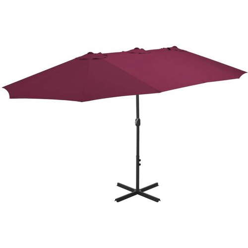  Vrtni suncobran s aluminijskom šipkom 460 x 270 cm bordo Cijene
