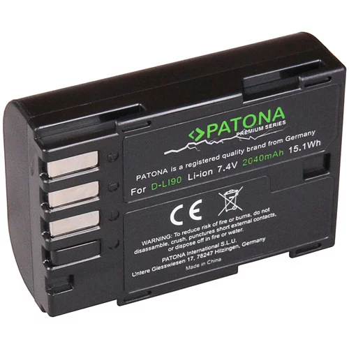 Patona Baterija D-LI90 za Pentax K-1 / K-5 / K-7, 2040 mAh