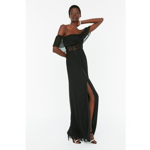 Trendyol Black Lace Detailed Evening Dress & Graduation Dress Slike