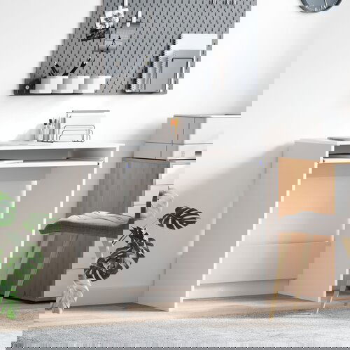 vidaXL Stol za računalo Bijeli Konstruirano drvo Kompaktni Organizatori Cijene