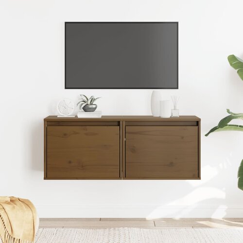Furnova Stenska omarica 2 kosa medeno rjava 40x30x50 cm trdna borovina, (21950048) Slike
