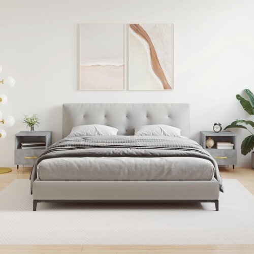 VidaXL Noćni ormarići 2 kom boja betona 40x35x47 5cm konstruirano drvo Slike