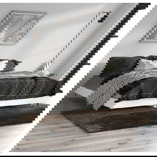 VidaXL Posteljni okvir be 135x190 cm inzenirski les Slike