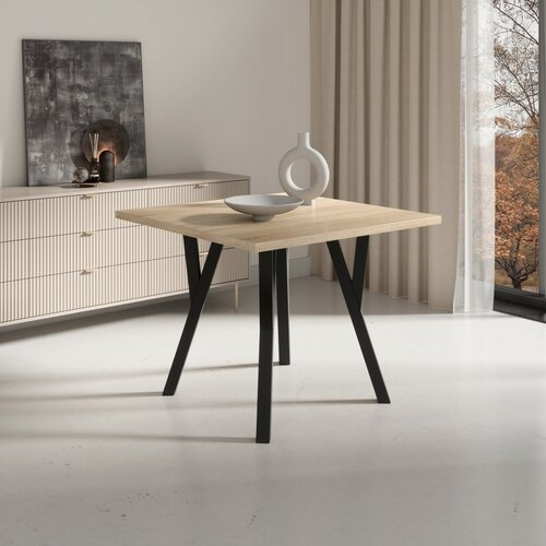 ADRK Moderni blagovaonski stol RODOS 84, 80x80 cm - SONOMA-CRNA Cijene