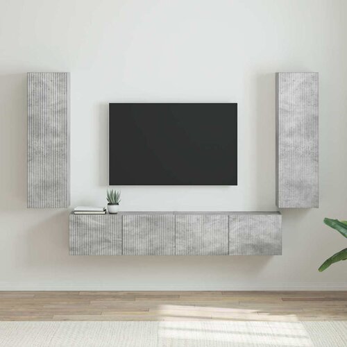 TV zidni ormar 2 pcs Beton 30 x 31 x 100 cm Konstruirano drvo Slike