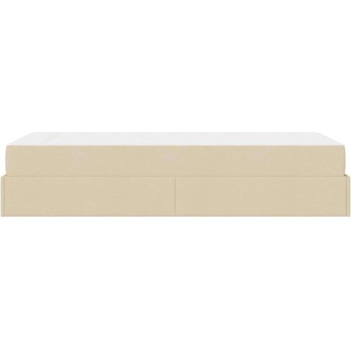  Okvir za krevet s madracem Krema 90 x 190 cm tkanina Slike