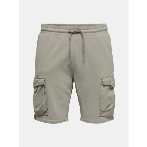 Only Grey Tracksuit Shorts with Pockets & SONS Nicky - Mens