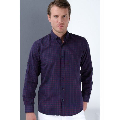 Dewberry G667 MEN&amp;#039;S SHIRT-NAVY-BURGUNDY Slike