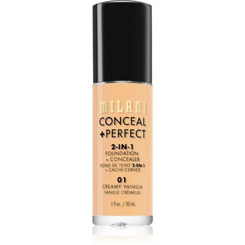 Milani Conceal + Perfect 2-in-1 Foundation And Concealer tekući puder 01 Creamy Vanilla 30 ml