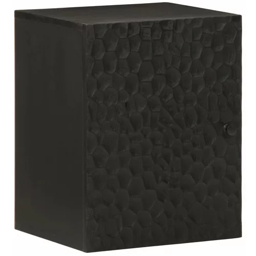 vidaXL Stenska kopalniška omarica črna 38x33x48 cm trden mangov les