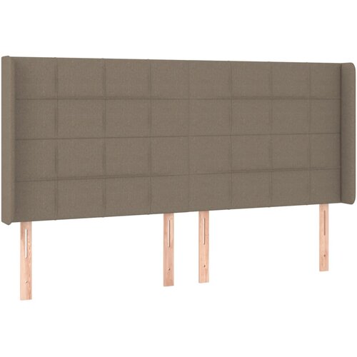  LED uzglavlje smeđesivo 183 x 16 x 118/128 cm od tkanine Slike