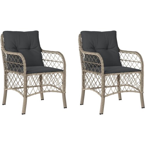 Maison Chic Vrtni stoli - Stol za vrt z blazinami 2 kosa svetlo siv poli ratan JS2173, (21876983) Slike