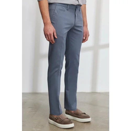 ALTINYILDIZ CLASSICS Men's Petrol Slim Fit Slim Fit Trousers with Side Pockets, Cotton Flexible Dobby Pants.