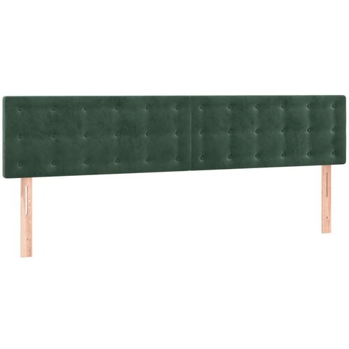 vidaXL Box spring postelja z vzmetnico LED tem. zelena 180x2 Cene