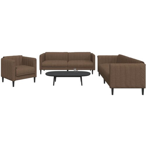  3-dijelni set sofa smeđi od tkanine Cijene