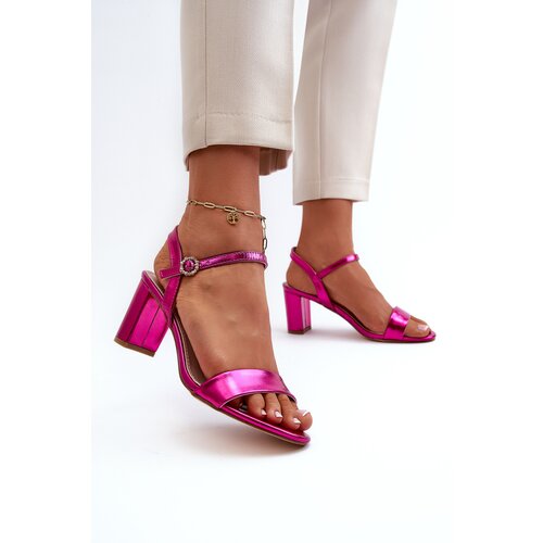 EVENTO Metallic Sandals With Stiletto Heel Fuchsia Glindra Slike