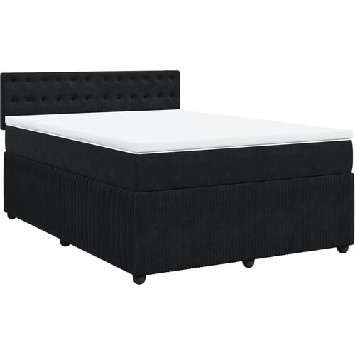 Maison Chic Box spring posteljni - Vzmetna postelja z vzmetnico črn 140x190 cm žamet SL18163, (21881172) Cene