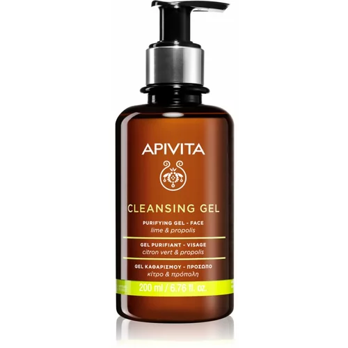 Apivita Cleansing Propolis & Lime čistilni gel za mastno in mešano kožo 200 ml