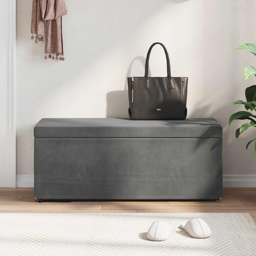  Stolica Tamno siva 101 x 41 x 40 cm Svileni i Fino Radeći Drvo Slike