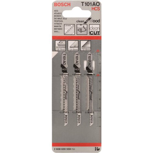 Bosch 3 jigsaw blades T 101AO Slike
