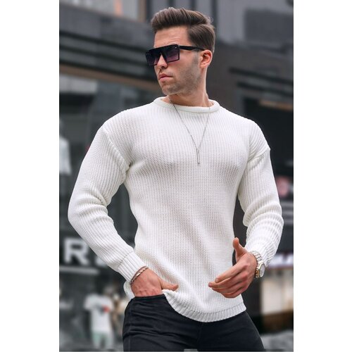 Madmext Bone Color Basic Knitwear Men's Sweater 5990 Slike