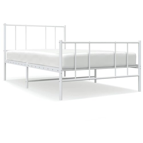  Metalni okvir kreveta uzglavlje i podnožje bijeli 80x200 cm Slike