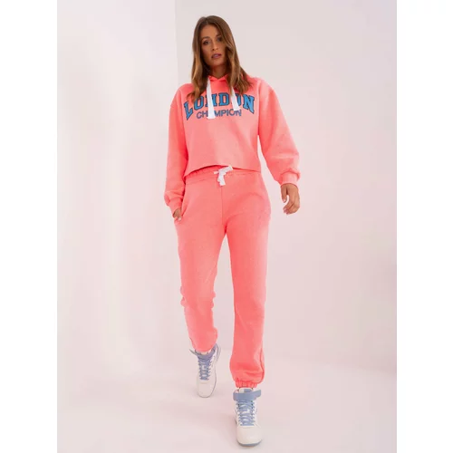 Fashion Hunters Fluo pink and blue tracksuit with drawstrings