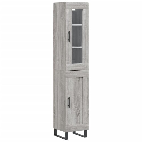 Maison Chic Visoka omara - Komoda - Predalnik siva sonoma 34,5x34x180 cm inženirski les, (21722577) Slike