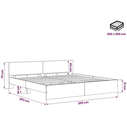  Okvir kreveta s uzglavljem Staro drvo 200 x 200 cm - Staro drvo 200 x 200 cm Slike