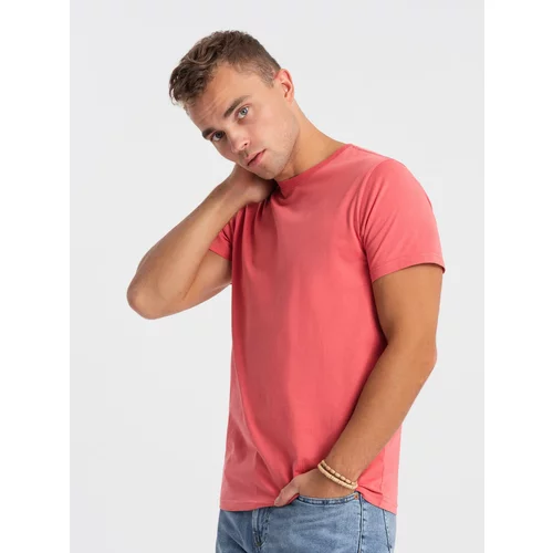 Ombre BASIC men's classic cotton T-shirt - pink