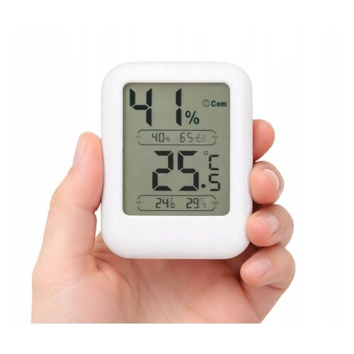  osvijetljeni LCD termometar higrometar 8cm bijeli Slike