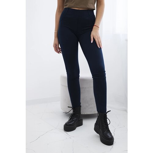 Kesi Cotton trousers with back pockets navy blue Cijene