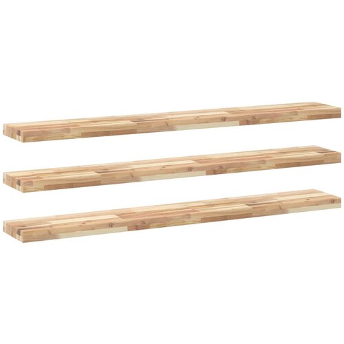  Plutajuće police 3 kom 140x20x4 cm Neobrađeno puno drvo akacije Slike